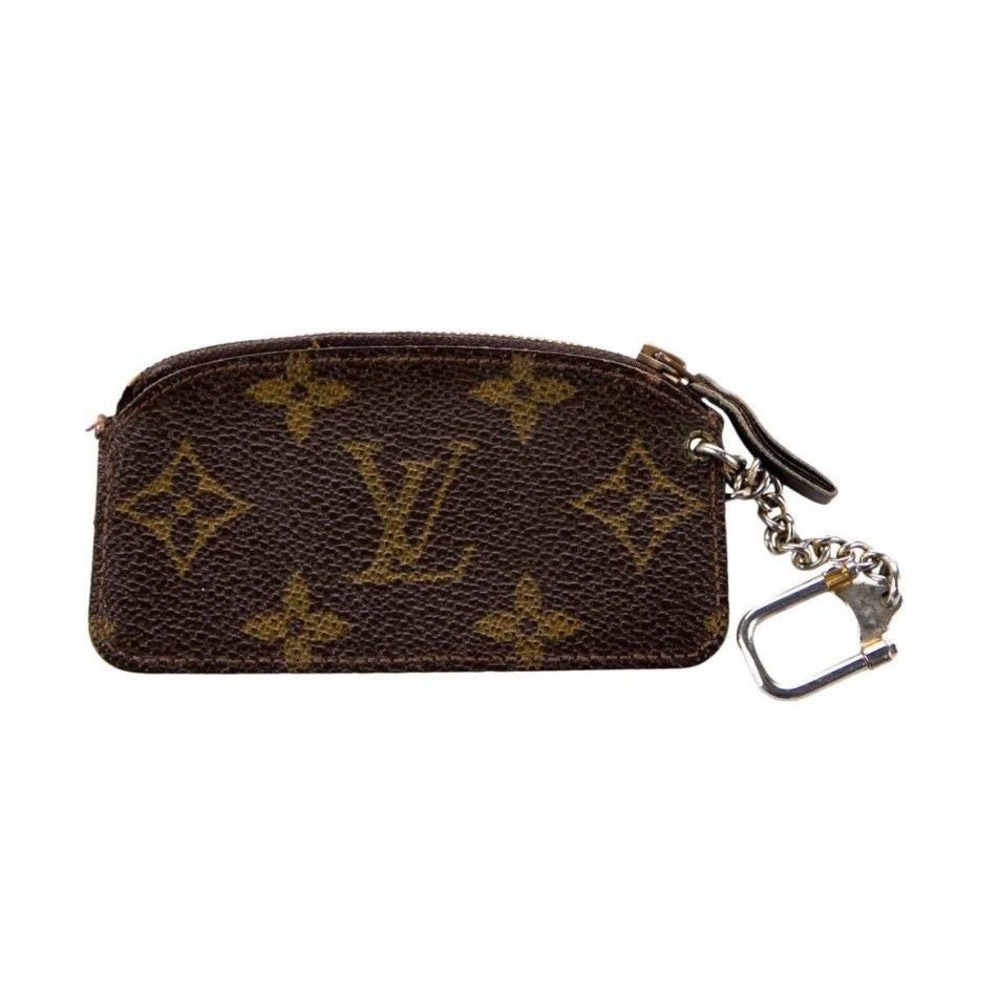 Louis Vuitton Monogram Cles Key Pouch Brown Canvas Coin Purse 881 ET